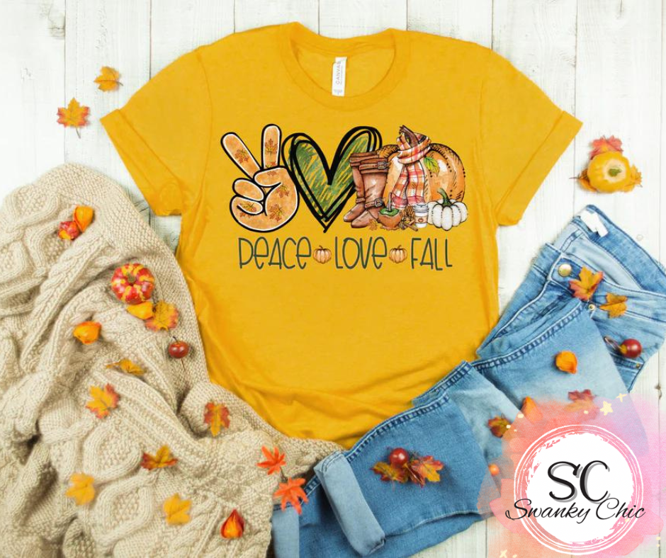 Angela Hankins — Peace Love Fall: 2X, crewneck tee